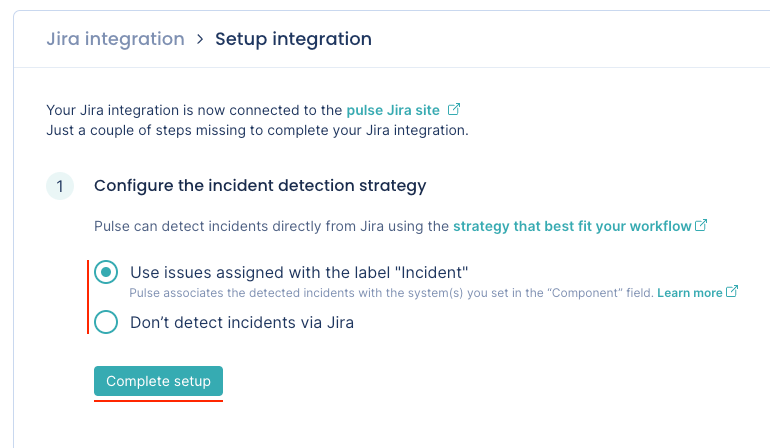 Configuring the incident detection strategy